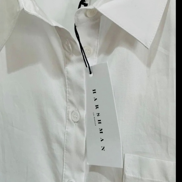 NWT Harshman Crisp White Button Down Tunic Shirt Medium - Picture 4 of 6